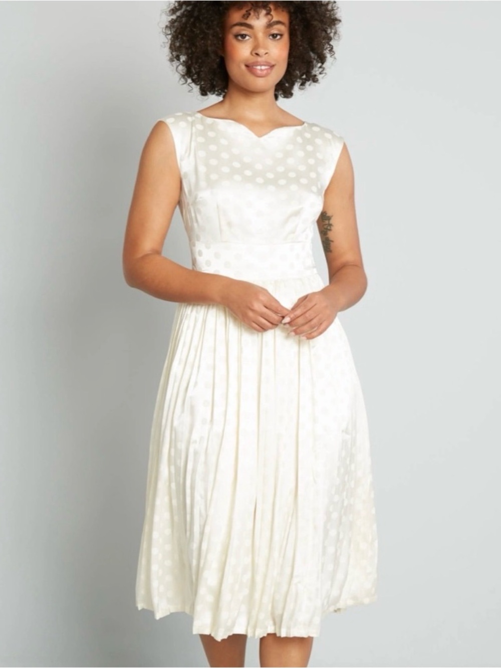 ModCloth Always In My Dots Fit-and-Flare Midi Dress